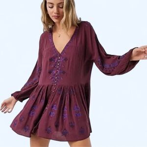 ✨NEW✨ Free People ✧ Arianna Embroidered Hi-Lo Tunic Dress